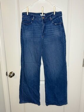 LOFT Wide-Leg Jeans in Dark Blue Wash